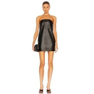 RtA Kailey Dress Black Lambskin Mini Back Cut Out Leather Size 6